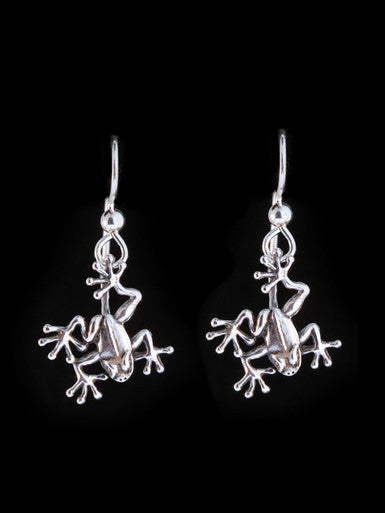 Jungle Jewel Tree Frog Earrings - Sterling Silver