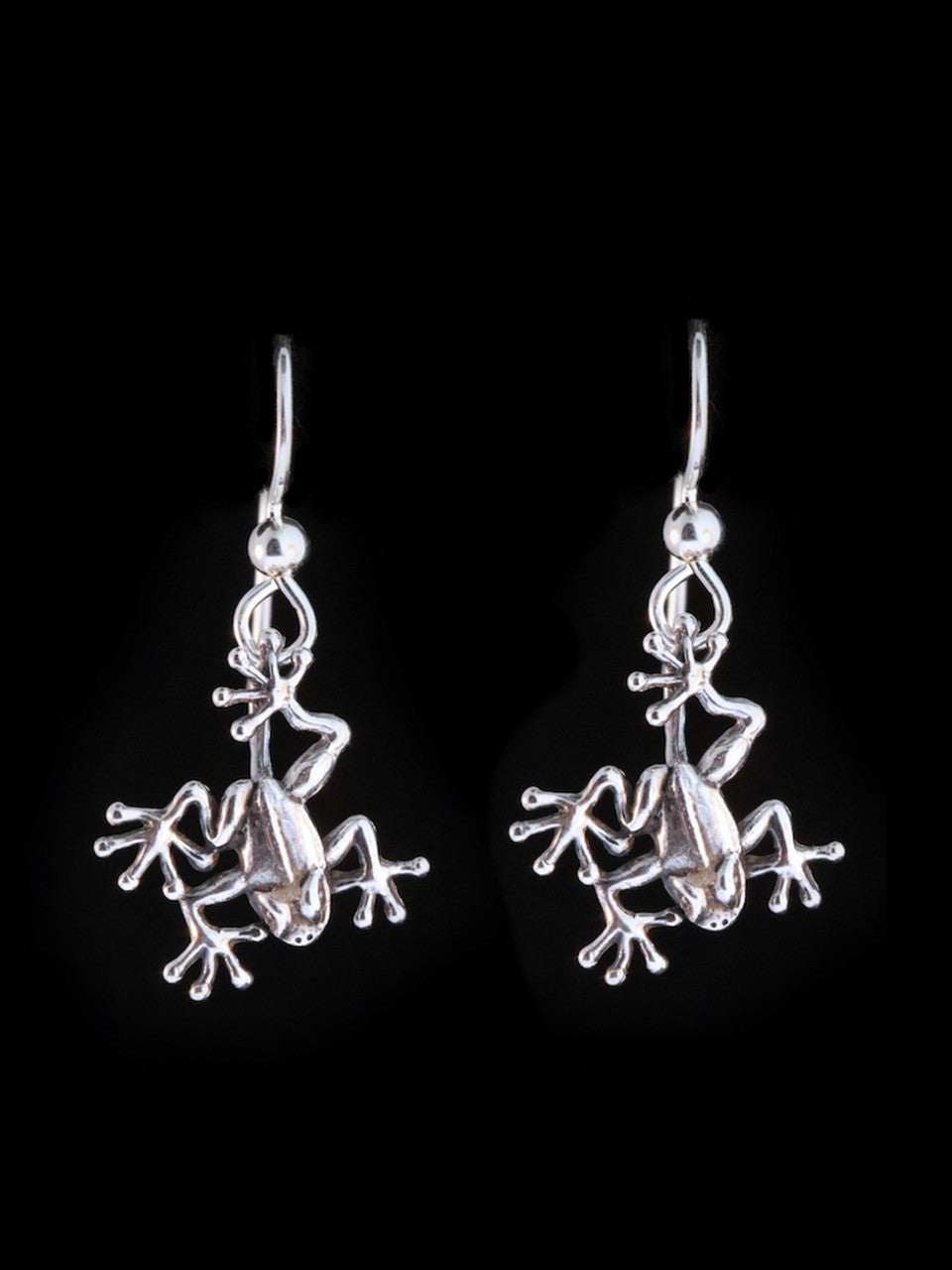 Jungle Jewel Tree Frog Earrings - Silver