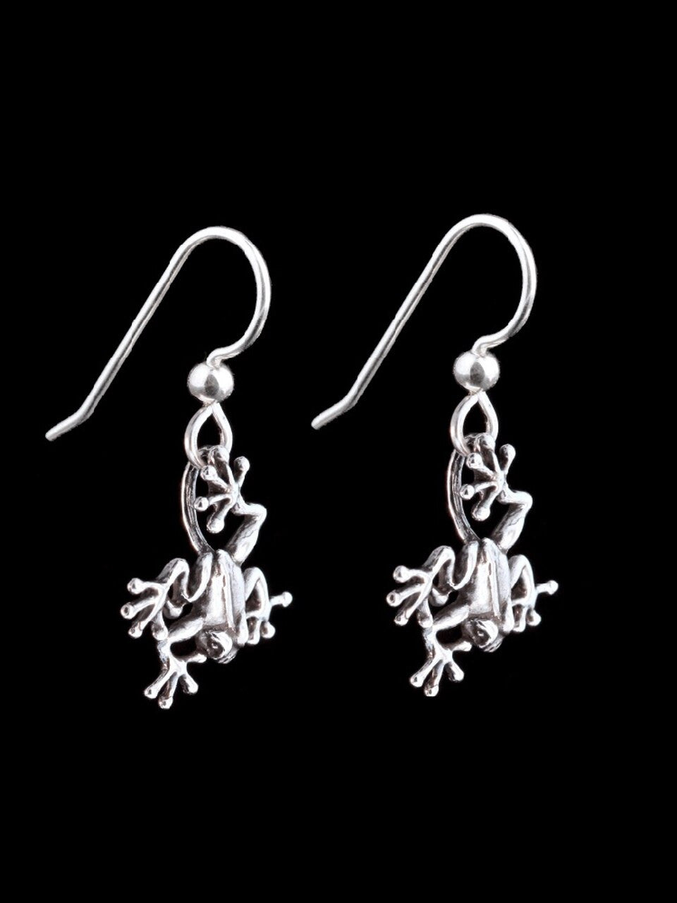Jungle Jewel Tree Frog Earrings - Silver