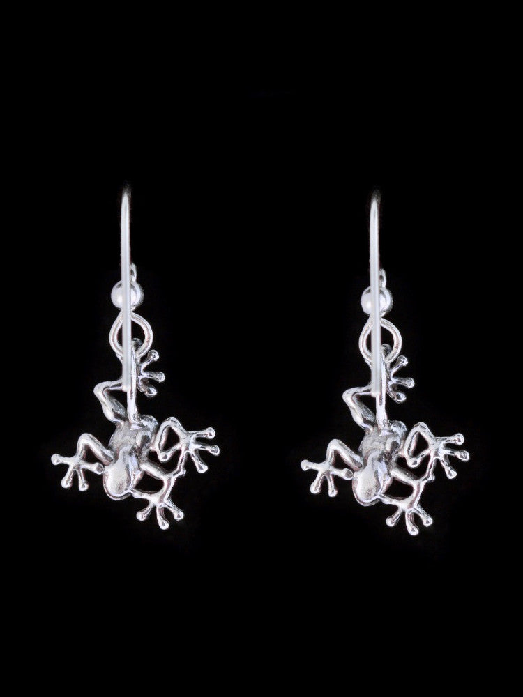 Jungle Jewel Tree Frog Earrings - Sterling Silver