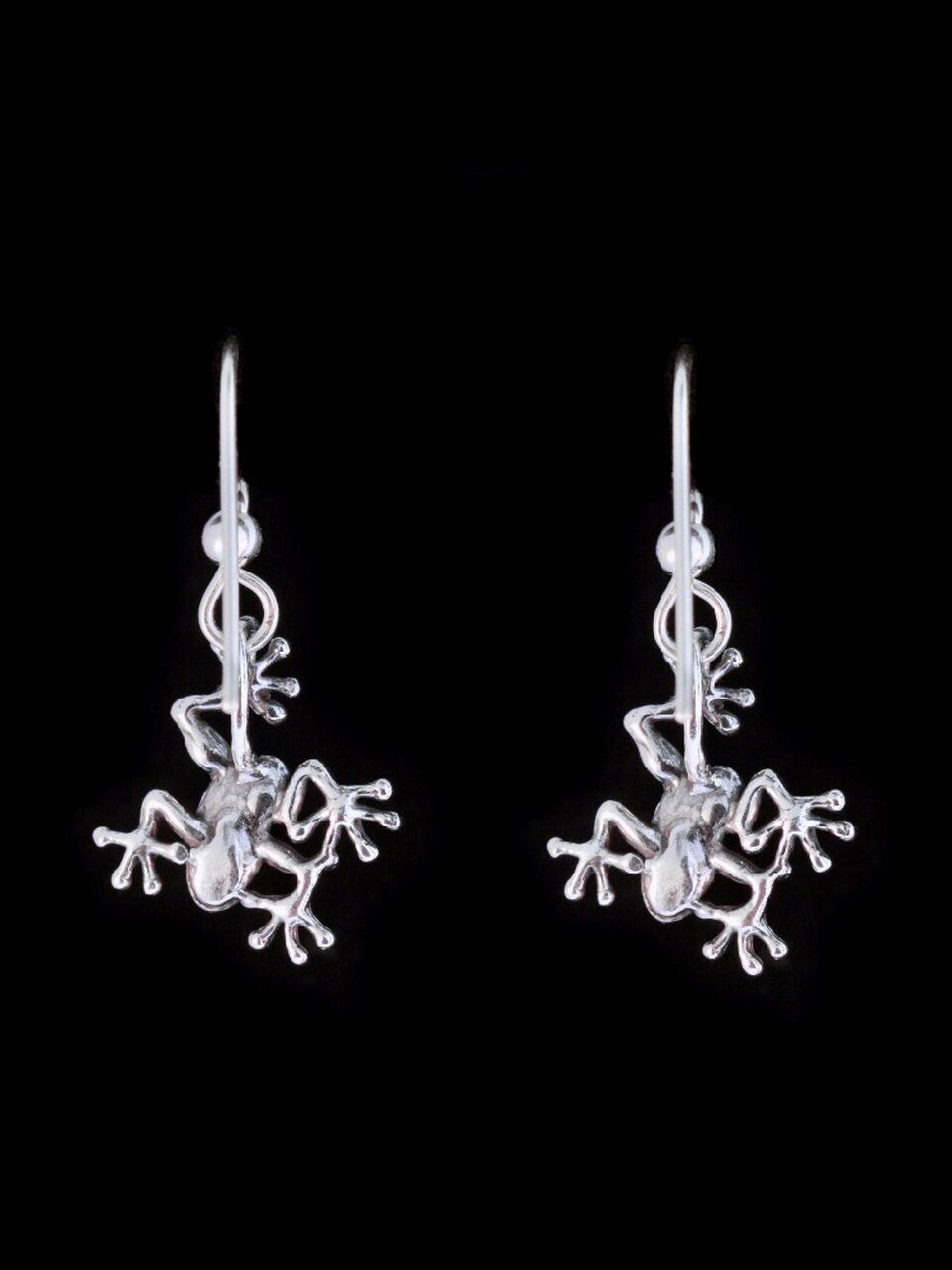 Jungle Jewel Tree Frog Earrings - Silver