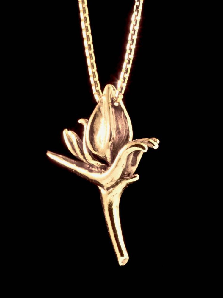 Jungle Jewel Bird of Paradise Charm in 14K Gold