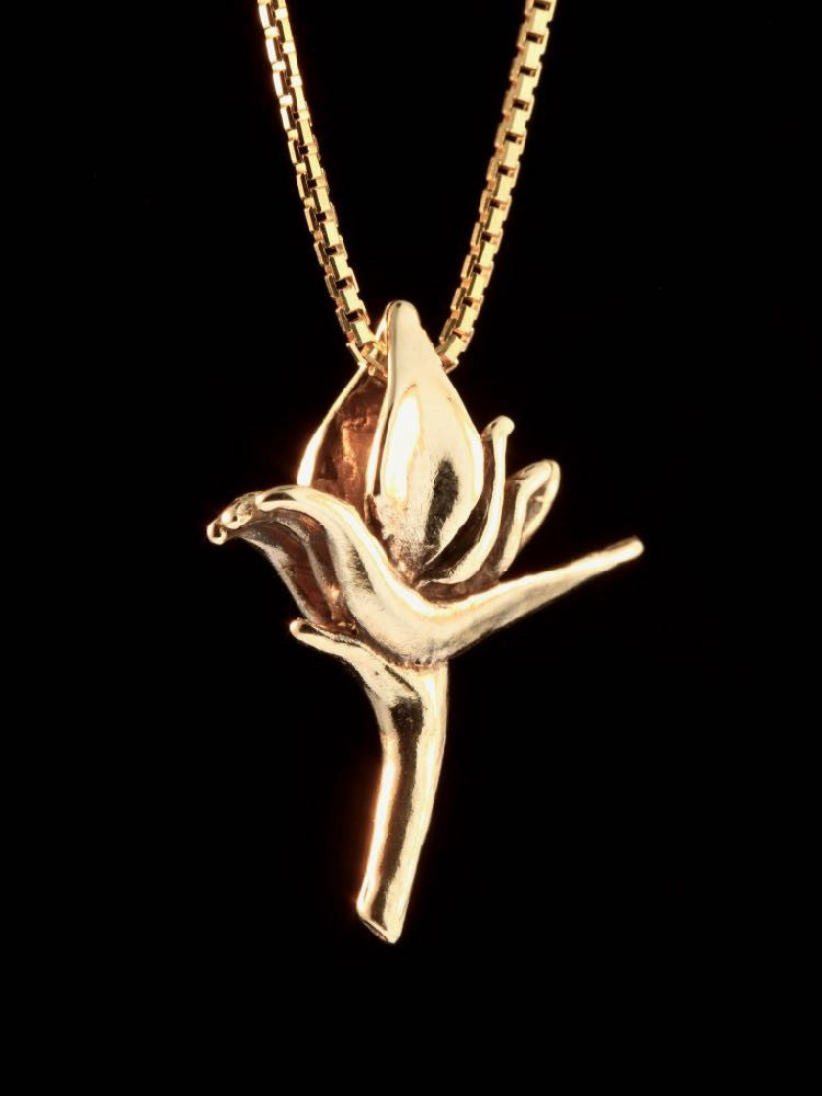 Jungle Jewel Bird of Paradise Charm in 14K Gold