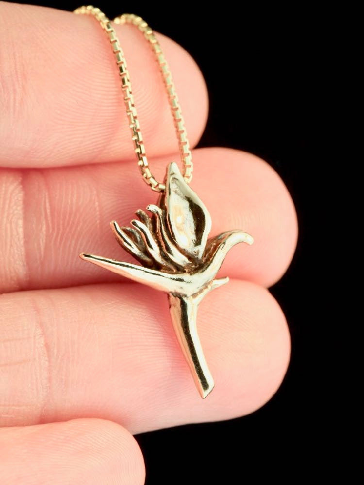 Jungle Jewel Bird of Paradise Charm in 14K Gold