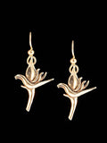 Tiny Bird of Paradise Earrings - 14K Gold