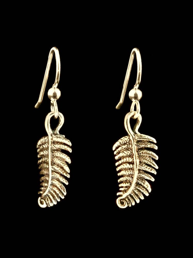 Jungle Jewel Fern Earrings in 14K Gold