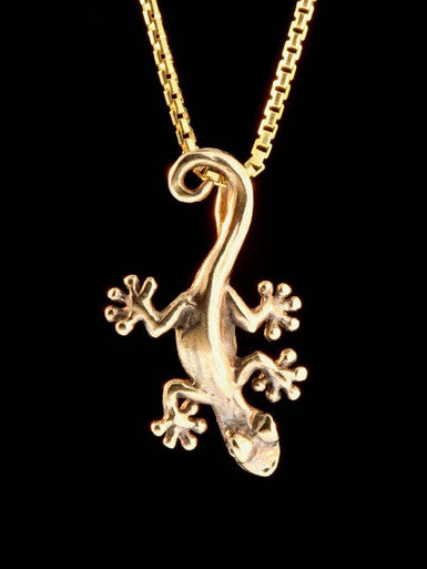 Jungle Jewel Gecko Charm - 14K Gold