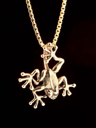 Jungle Jewel Tree Frog Charm - 14K Gold