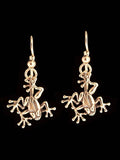 Jungle Jewel Tree Frog Earrings - Solid 14k Gold
