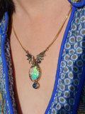 Crystal Illusion Opal Dragon Pendant 18K Gold - SOLD