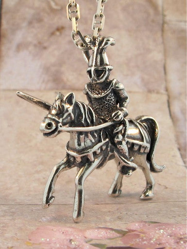 Fantasy - Knight in Shining Armor Pendant - Silver