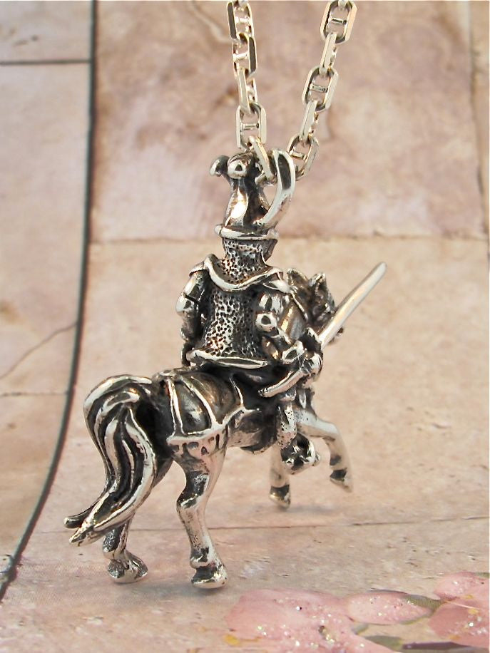 Sterling Silver Knight Pendant by Marty Magic