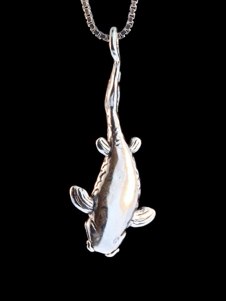 Koi Fish Charm in Silver