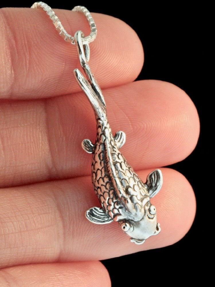 Koi Fish Charm in Silver