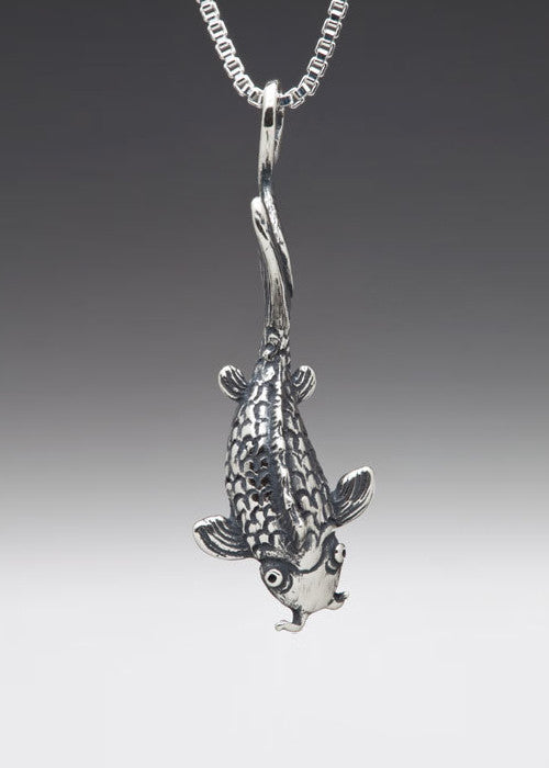 Koi Fish Charm in Silver