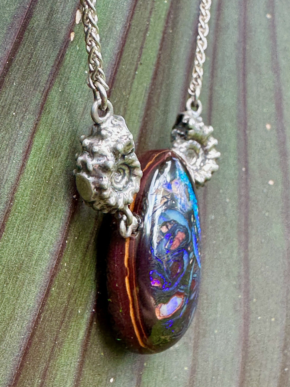 Queensland Crevasse Australian Boulder Opal with Ammonites