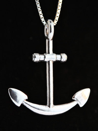 Large Anchor Pendant - Sterling Silver