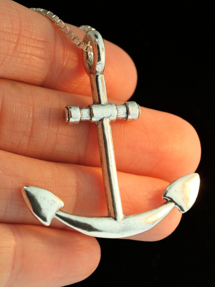 Large Anchor Pendant - Silver