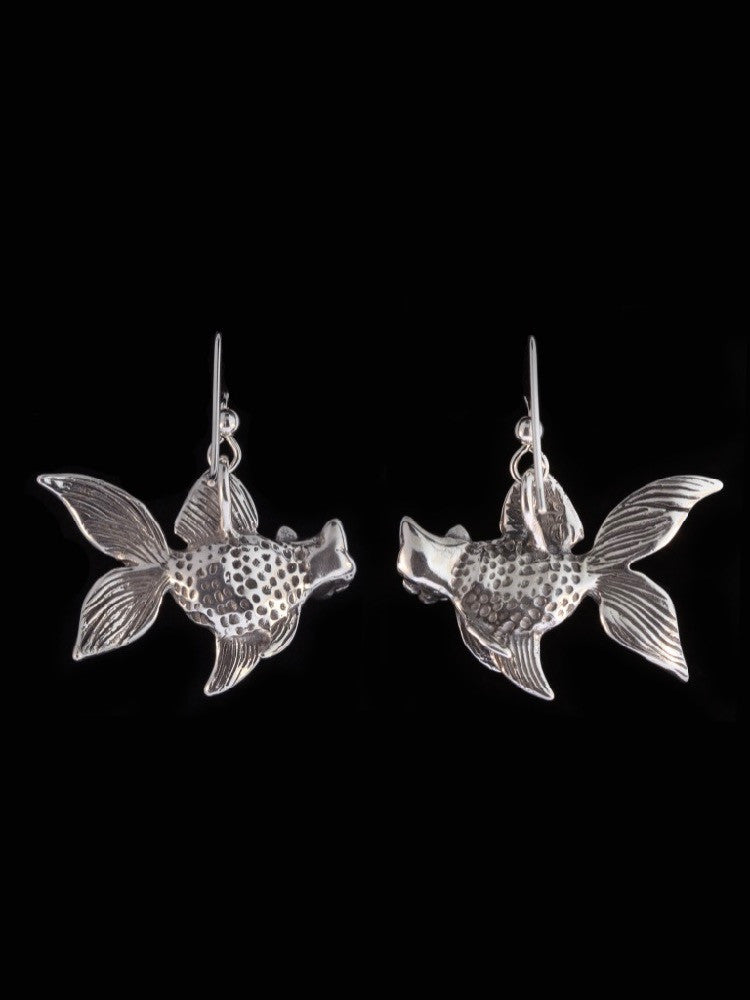 Large Catfish Earrings in Silver