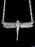 Metamorphosis - Large Dragonfly Pendant - Silver