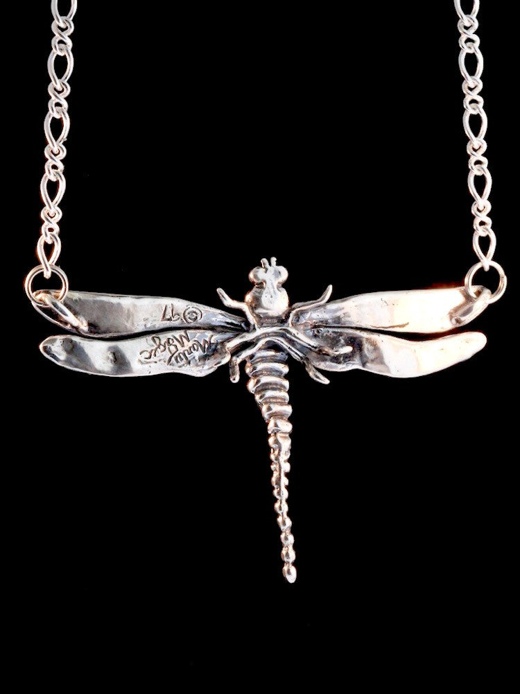 Large Dragonfly Pendant in Silver
