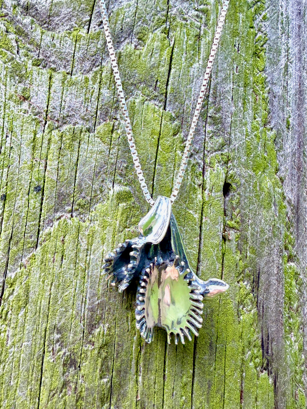 Double Venus Flytrap Pendant - Sterling Silver
