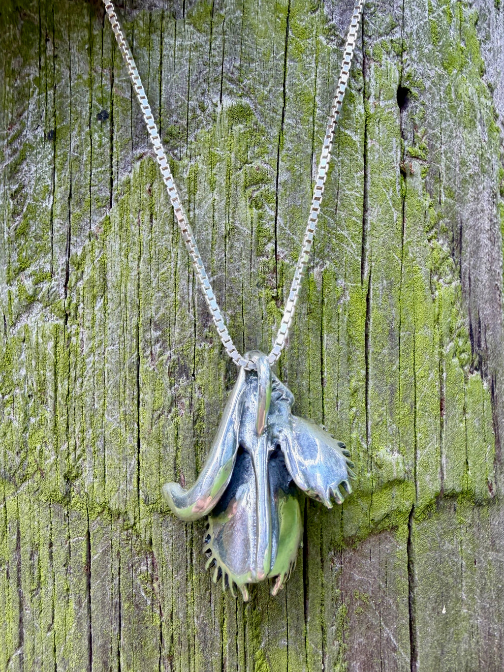 Double Venus Flytrap Pendant - Sterling Silver