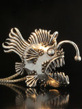 Large Angler Fish Pendant - Silver