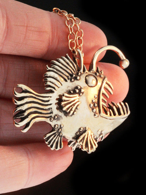 Large Bronze Angler Fish Pendant