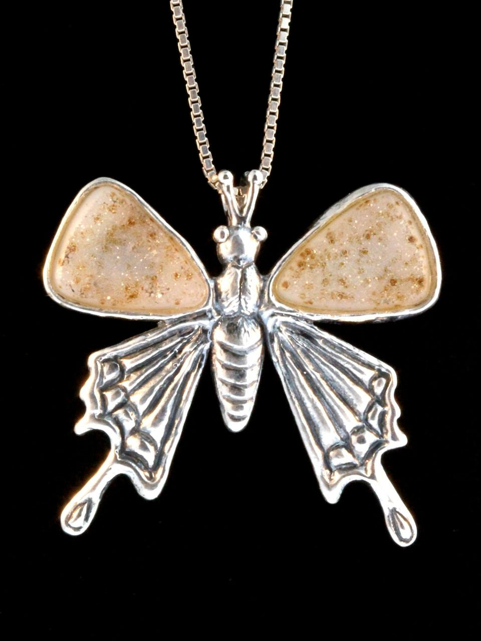 Large Jeweled Butterfly - Druzy Quartz