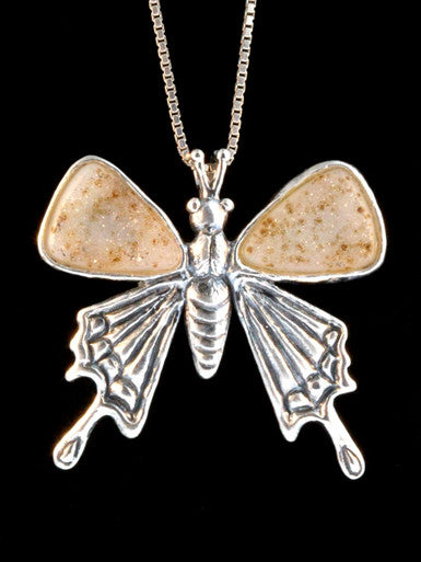 Large Jeweled Butterfly - Silver