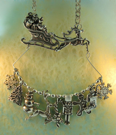 Large Christmas Charm Holder - Sterling Silver
