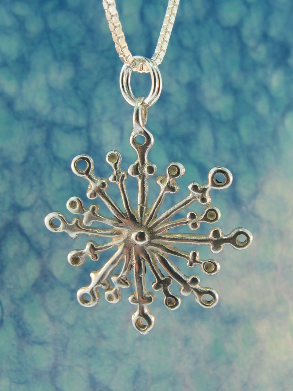 Christmas - Large Snowflake Charm - Sterling Silver