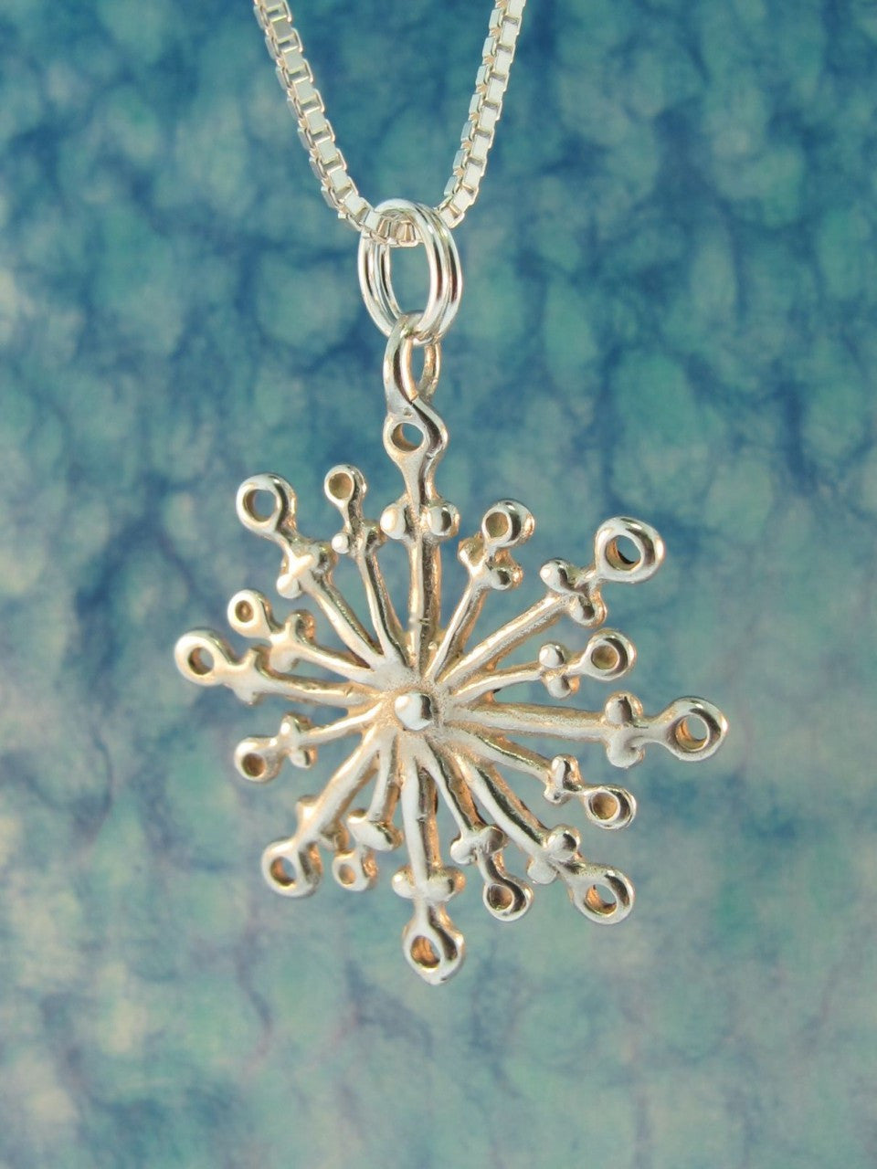 Christmas - Large Snowflake Charm - Sterling Silver