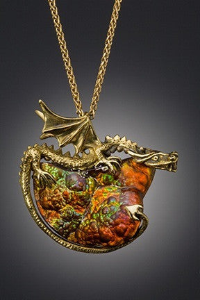 Lava Dragon Pendant - 18K Gold - SOLD
