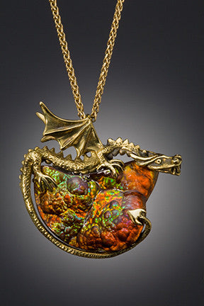 Lava Dragon Pendant - 18K Gold - SOLD