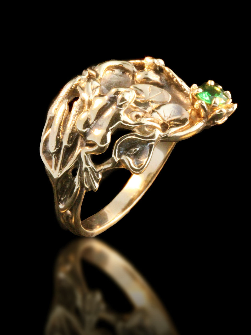 Frog - Lily Pond Ring - 14k Gold