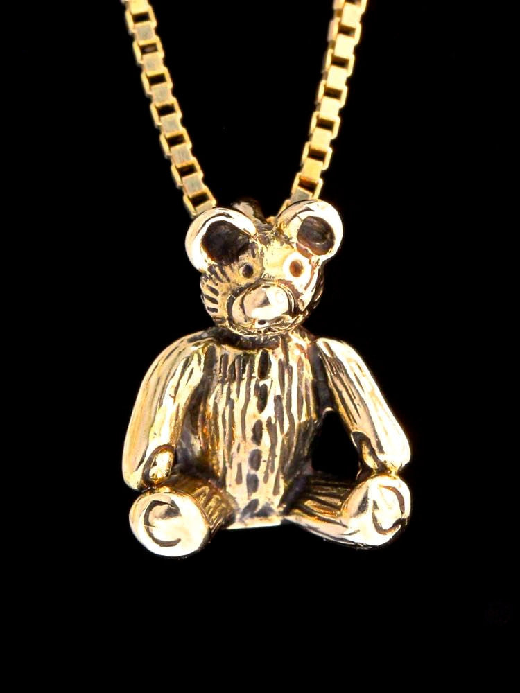 Teddy Bear Charm - Solid 14k Gold