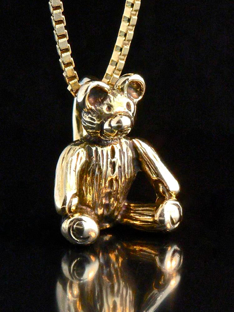 Teddy Bear Charm - Solid 14k Gold
