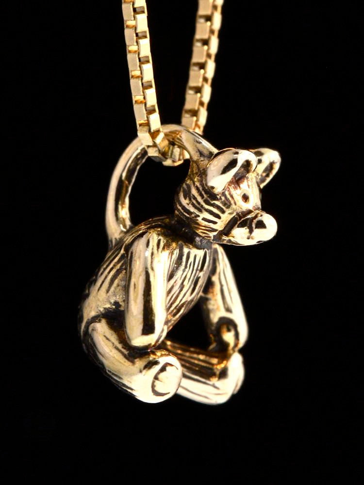 Teddy Bear Charm - Solid 14k Gold