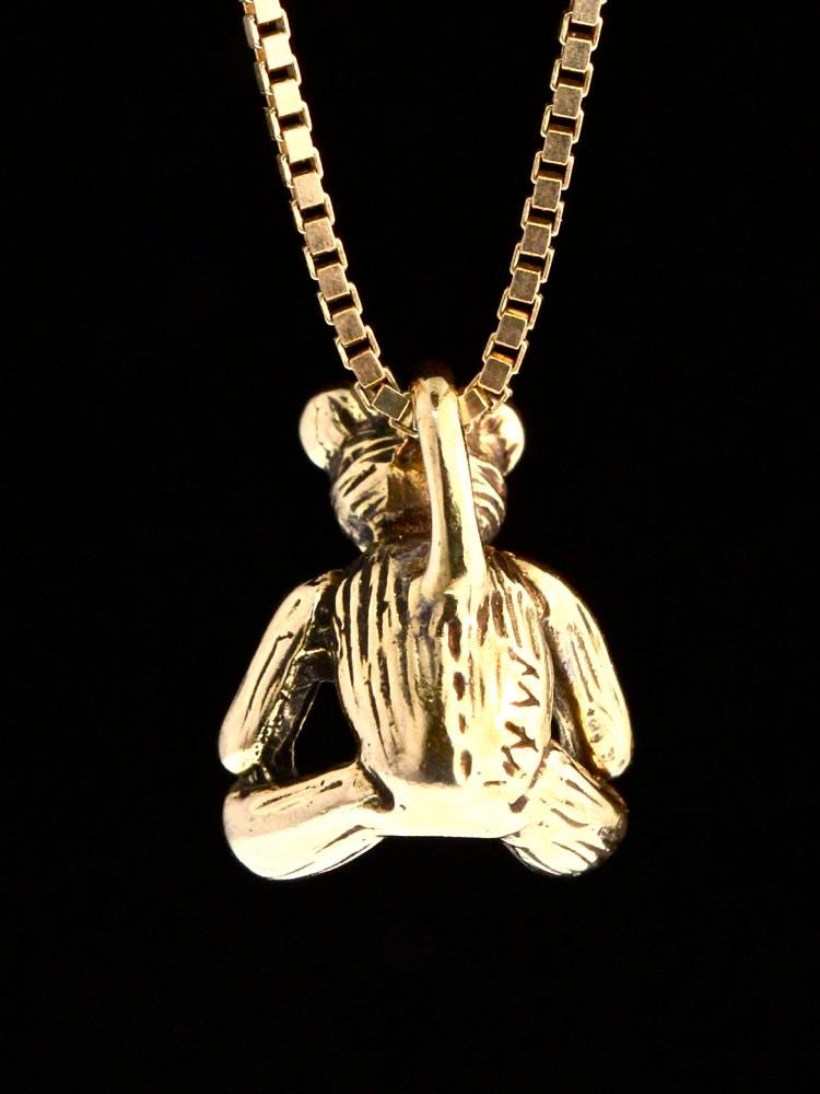 Teddy Bear Charm - Solid 14k Gold