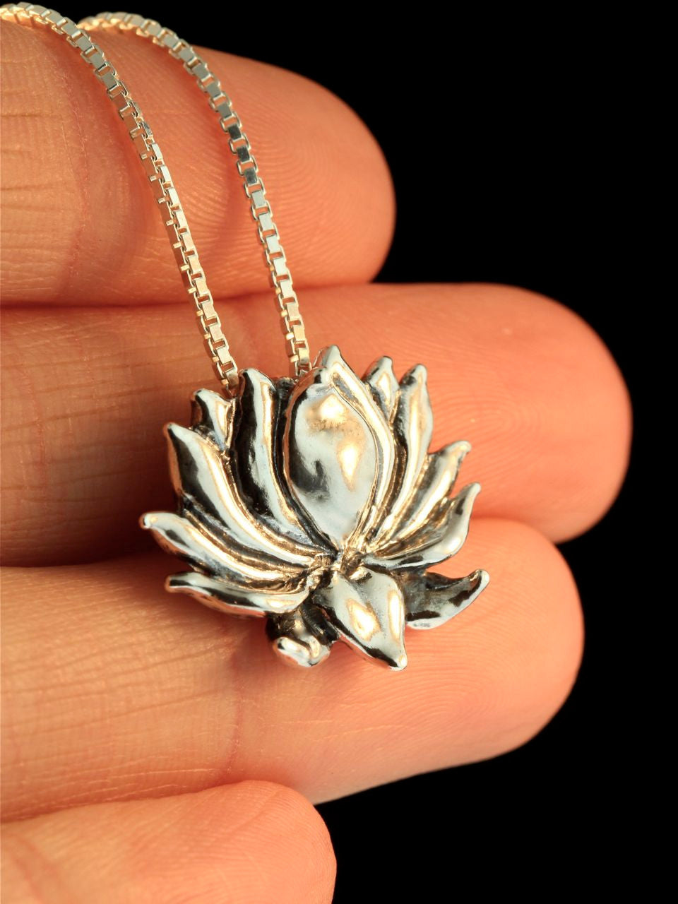 Lotus Charm in Sterling Silver