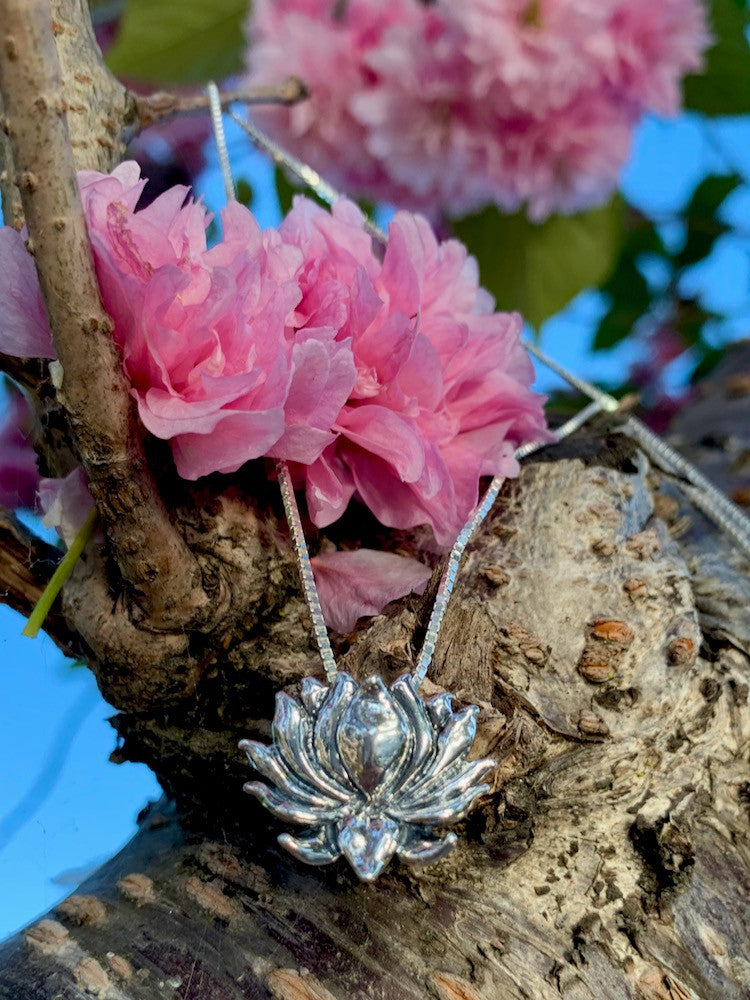 Lotus Charm in Sterling Silver
