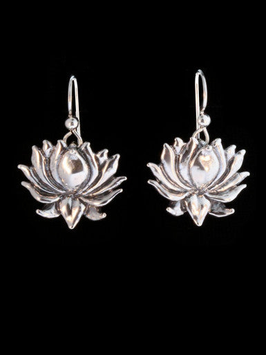 Lotus Earrings - Silver