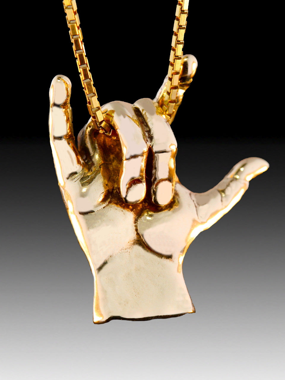 ASL Love Hand Symbol in 14k Gold