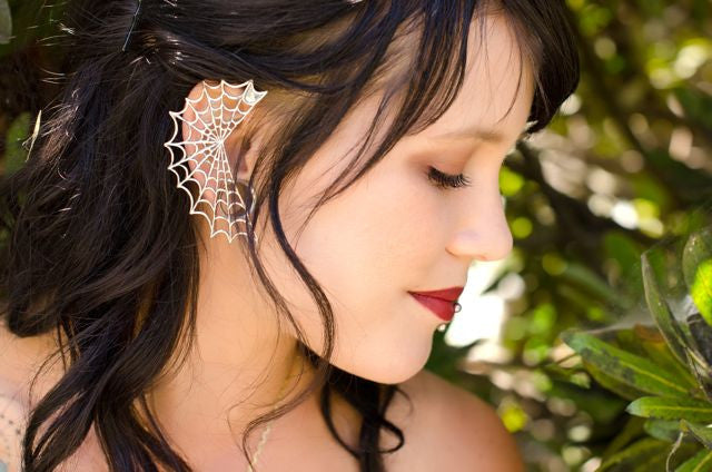 Spider Web Ear Wrap - Sterling Silver