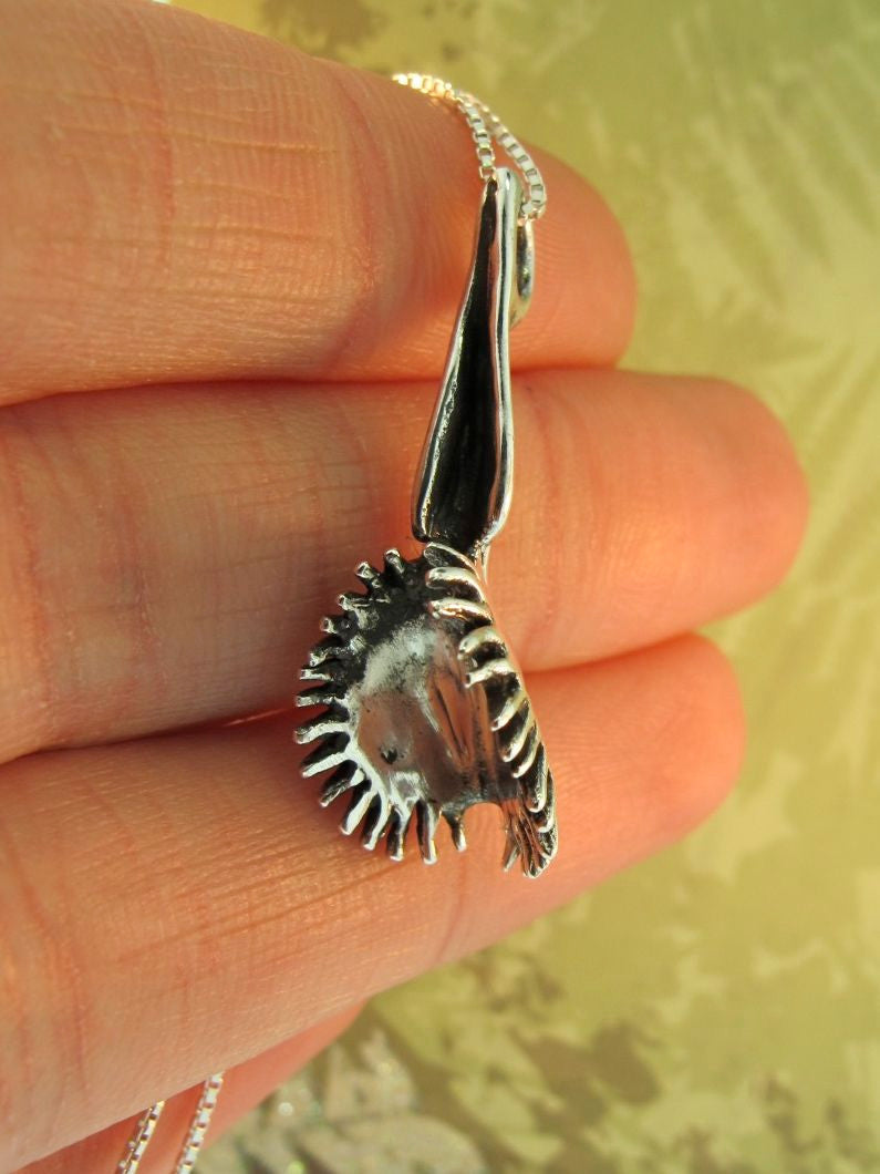 Sterling Silver Medium Venus Flytrap Charm by Marty Magic