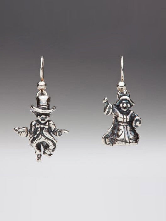 Alice - Mad Hatter and Queen of Hearts Earrings - Silver