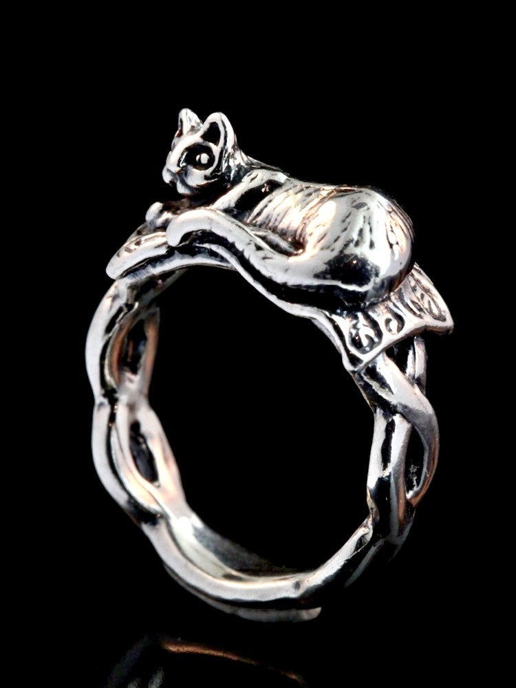 Magic Carpet Cat Ring - Silver