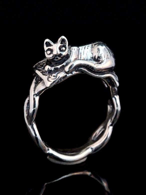 Magic Carpet Cat Ring - Silver